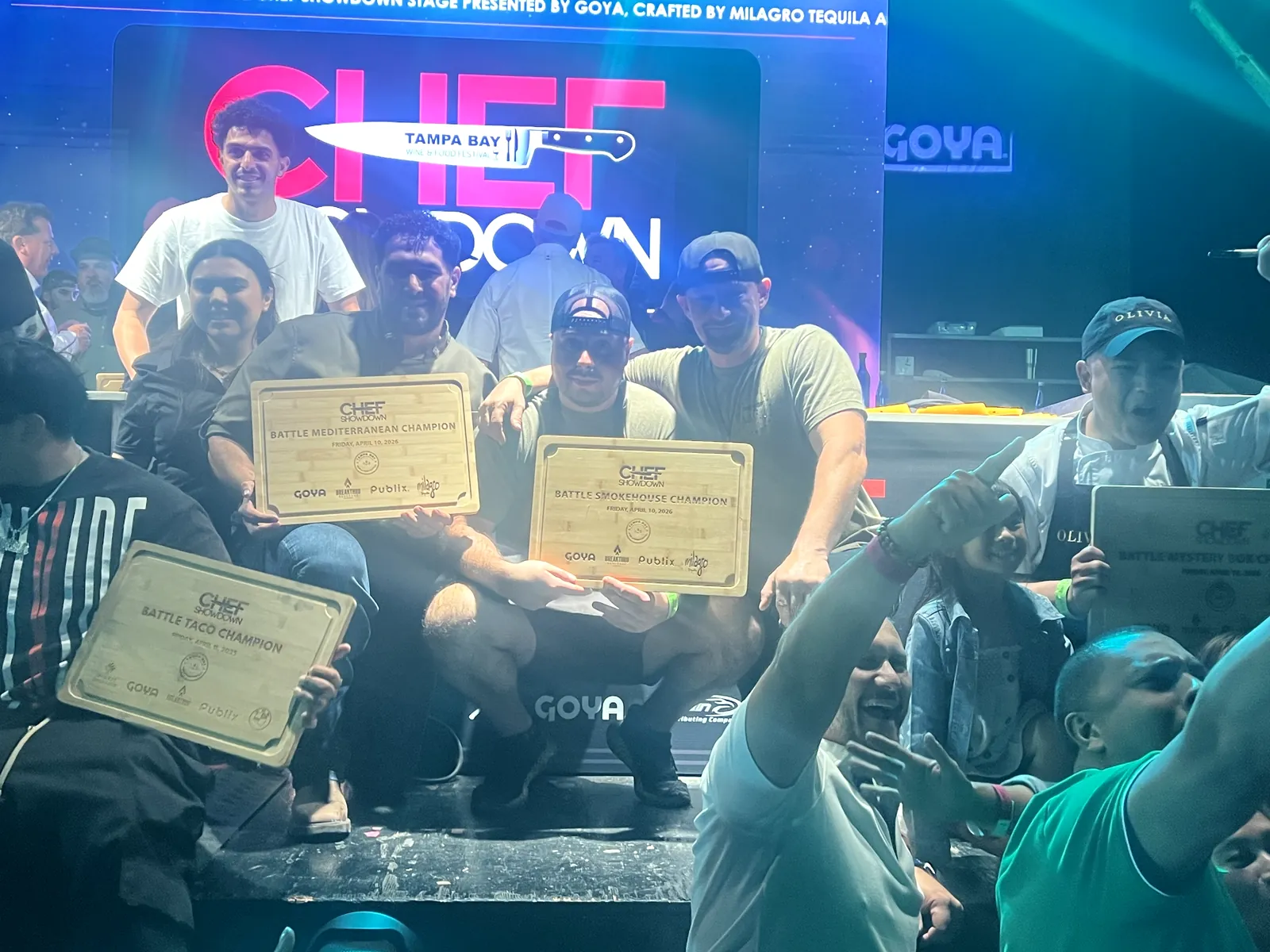 The Liberty team with the Battle Smokehouse Champion board at Chef Showdown